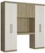 Vente-unique Opklapbed ANTERO - 6 deuren - Met kasten en opbergruimtes - L200 cm - Eik & Ivoor