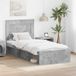 vidaXL Bedframe met lade Betongrijs 90 x 190 cm Massief grenenhout