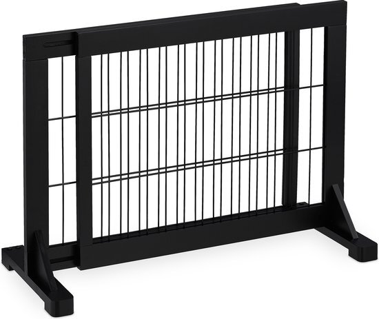Relaxdays veiligheidshekje uitschuifbaar - kinderhekje - deurhek - 56 cm hoog - zwart zwart