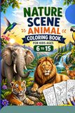 Nature Scene Creative Animal Coloring Book for Kids Ages 6–15