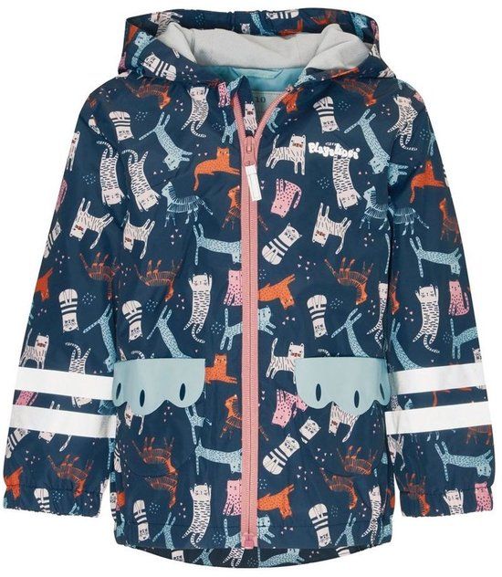 Playshoes Kinderoutdoorjas met kattenprint - Marine
