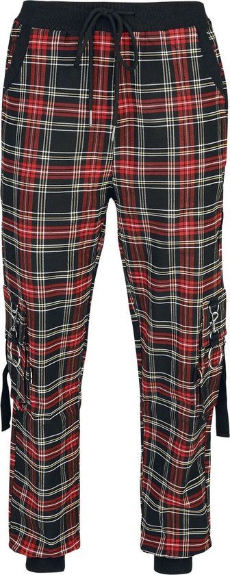 Jawbreaker Tartan Cargo Sweatpants Dames Stoffen broek - zwart/rood - XS