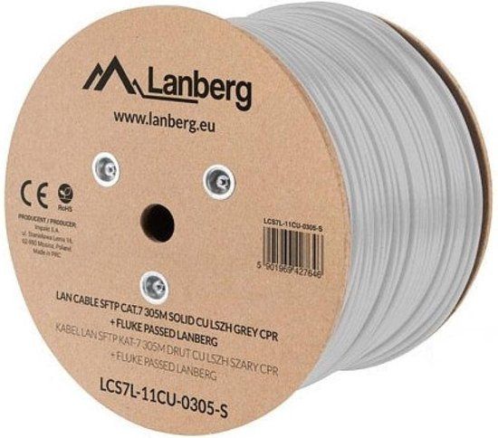 Lanberg UTP Category 6e Rigid Network Cable Grey 305 m