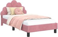 vidaXL Kinderen bedframe met hoofdboard Roze 80 x 160 cm Fluweel
