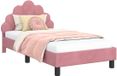 vidaXL Kinderen bedframe met hoofdboard Roze 80 x 160 cm Fluweel