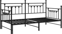 vidaXL Bedframe voor een daybed Zwart 90 x 200 cm Staal