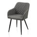 TUKAILAI Eetkamerstoelen, 1 stuks, kunstleer, beklede stoel, woonkamerstoel, stoel met armleuningen, rugleuning, metalen poten, moderne stoelen voor keuken, eetkamer, woonkamer, slaapkamer, lichtgrijs