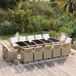vidaXL 15-delige Tuinset met Kussens, Poly Rattan, Beige