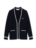 LACOSTE Cardigan navy / white