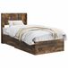 vidaXL Bedframe met opbergruimte en hoofdbord Gerookt eiken