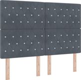 vidaXL Boxspringbed met matras, donkergrijs, 140 x 200 cm, fluweel