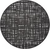 Zeller placemat Circle - 10x - glanzend zwart - kunststof - rond - Dia 38 cm - onderlegger
