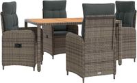 vidaXL Bartafel Set 2 zitplaatsen Polyrattan Lichtgrijs en Donkergrijs
