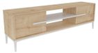 OEM Meuble TV en chêne blanc, dimensions 120 cm, revêtement en mélamine, design moderne