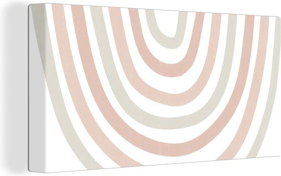 OneMillionCanvasses Canvas schilderij 160x80 cm - Regenboog - Pastel - Muurdecoratie