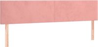 vidaXL Hoofdbord 200x5x78/88 cm Roze Fluweel