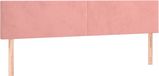 vidaXL Hoofdbord 200x5x78/88 cm Roze Fluweel