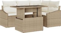 vidaXL Tuinbank Set 5-delig Beige en Crème