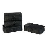 Amazon Essentials 4-delige Reisaccessoireset met Inpakkubussen, Bagageorganizer met Dubbele Ritssluiting, Mesh-bovenkant, Polyester, Klein, Zwart