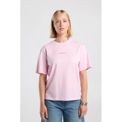 America Today T-shirt met print - lichtroze