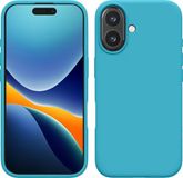 kwmobile telefoonhoesje geschikt voor Apple iPhone 16 - Hoesje met siliconen coating - Smartphone case in ijsblauw