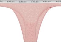 Calvin Klein Dames Brazilian Slip Lichtroze Gebloemd Polyamide/Polyester Maat XL