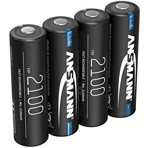 Ansmann Accu AA 2.100 mAh NiMH 1,2 V - oplaadbare penlitebatterijen AA met geringe zelfontlading, ideaal voor draadloze muis/toetsenbord, wekker/klok, speelgoed, solarlamp, LED-lampen, deco (4 stuks)