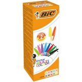 Bic Crystal Multicoloured 926381 Balpen, niet-intrekbare klassieke kleuren