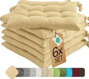 etérea Himmlische Qualität etérea Basic Zitkussen Stoelkussen - 6 Stuk - 40x40 cm - Beige