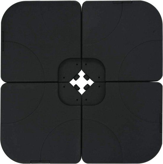 4gardenz Vulbare Parasoltegels 4-delig - Parasolvoet Verzwaring set - tot 80 kg - Zwart