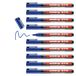 edding 370 permanent marker - blauw - 10 stiften - fijne ronde punt 1 mm - watervast, sneldrogend - multi-marker, universele stift - voor karton, kunststof, hout, metaal, glas, steen, linnen