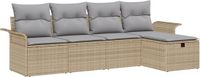 vidaXL Tuinbank Set 5-delig Poly-rattan Beige