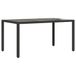 Table de jardin plateau en verre 150x90x75 cm poly rotin noir