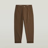 G-Star Pleated Chino Relaxed Tapered Heren Joggingbroek Katoen Elastaan W31/L32 Desert Palm/Deep Brown Hb