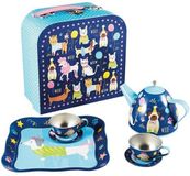 Floss & Rock Huisdieren - Tinnen thee servies - 7 delig - Multi