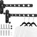 Sans marque 2 pièces étendoir pliable - peu encombrant et rotatif à 90° - pour buanderie et balcon - noir