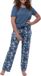 Ammann Dames pyjama Night & Home blauw gebloemd korte mouw katoen/modal maat 36