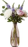 Decoris Bloemenvaas van gerecycled glas - 15 x 40 cm - lichtroze