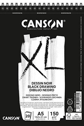 Canson XL Dessin Noir, zwart tekenblok DIN A5