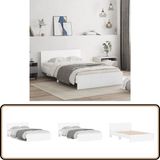 vidaXL Bedframe met hoofdeinde wit 120x200 cm