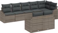 vidaXL Banc de jardin 8 pièces gris polywood