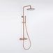 FortiFura Calvi opbouw regendoucheset – Ø30 cm hoofddouche – 1-stands staafhanddouche – gladde knoppen – koper geborsteld