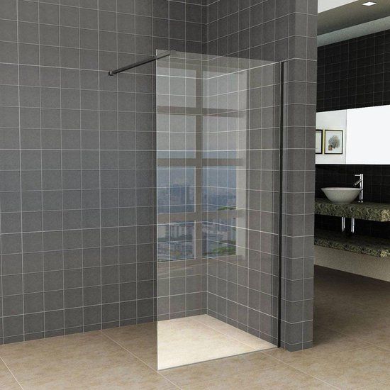Wiesbaden Slim - Inloopdouche / Douchewand - 140x200 cm - Helder Glas - Antikalk - 8mm Veiligheidsglas