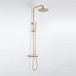 Fortifura Calvi opbouw regendoucheset – Ø30 cm hoofddouche – 1-stands staafhanddouche – gladde knoppen – messing geborsteld