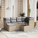 Maison Exclusive - Ensemble de meubles de jardin 7 pièces avec canapé et coussins, beige, en polyrotin