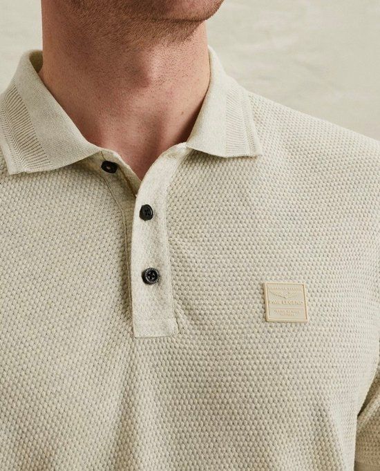 PME LEGEND Polo POPCORN JERSEY BONE WHITE