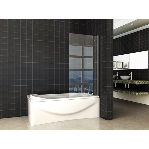 Wiesbaden Orbit Draaibare Badwand - 80x140cm - Mat Zwart