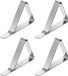 Unyqoos® Set de 4 pinces de nappe en acier inoxydable