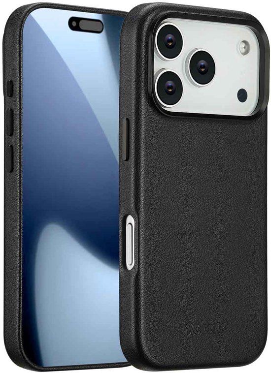 Accezz Leather Backcover Geschikt voor iPhone 17 Pro - Zwart