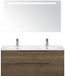 BES LED Seville Badmeubelset 120 cm - 2 Laden Tabacco Edge - Wastafel Enjoy Dubbel met Sence Spiegel